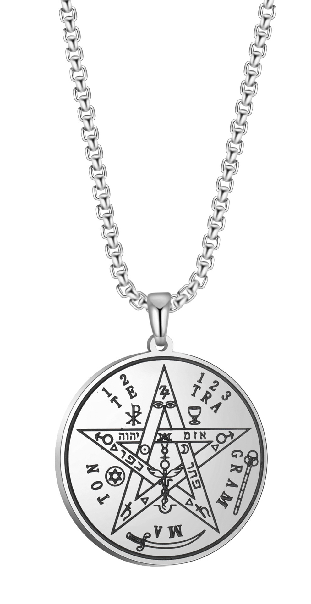 跨境新品配饰五角星魔法阵时光幸运五芒星韩国东大门情侣项链