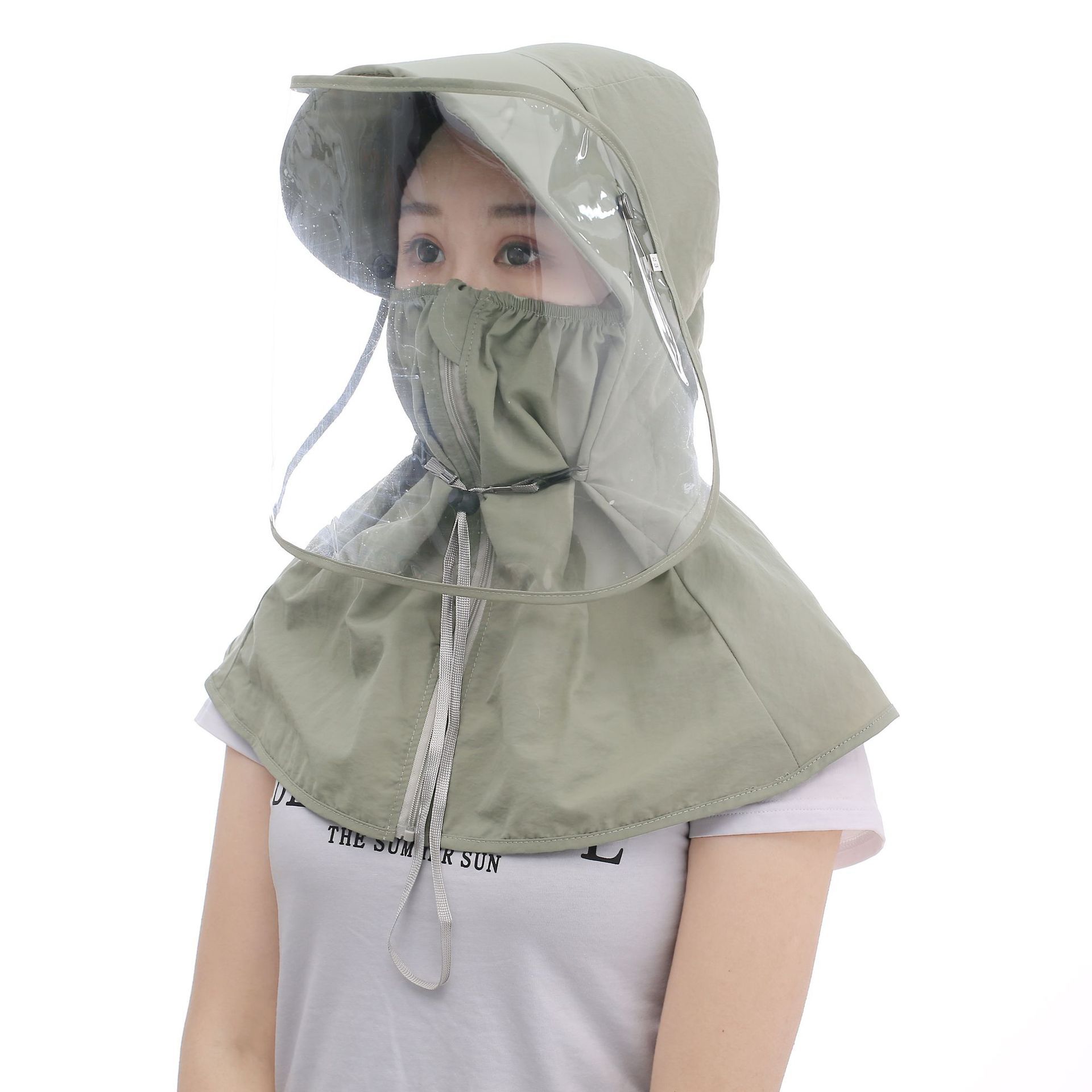 b0046男女夏季新品遮阳防晒防紫外线防护帽防飞沫风沙面罩隔离罩