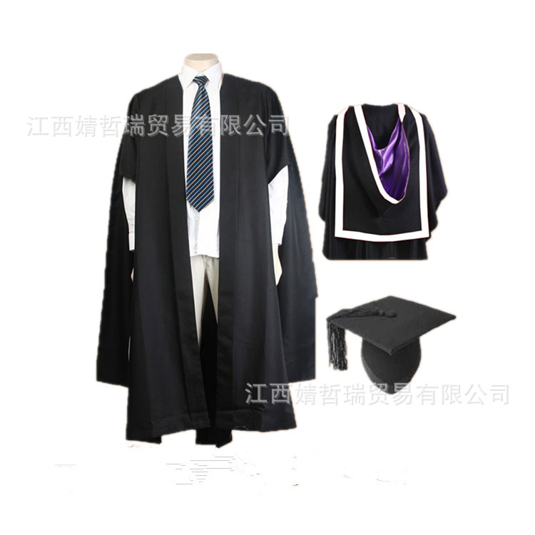 英式学士服硕士服博士服大学生毕业拍照写真成人礼服装颁奖式英国