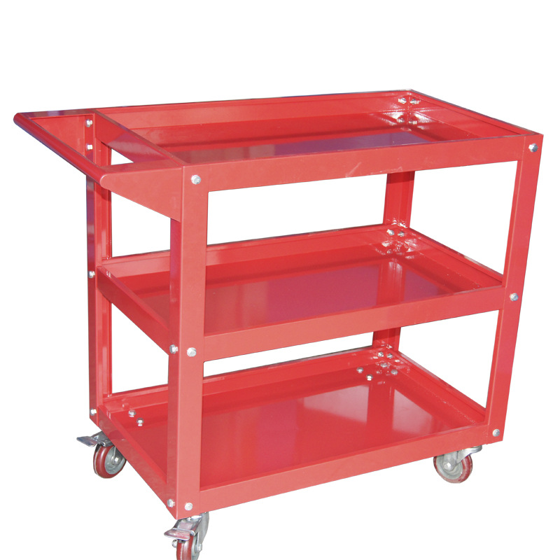 Auto Repair Cart Three-Layer Thickened Multi-Functional Parts Car Hardware Toolbox Heavy Workshop Mobile Tool Turnover Trolley