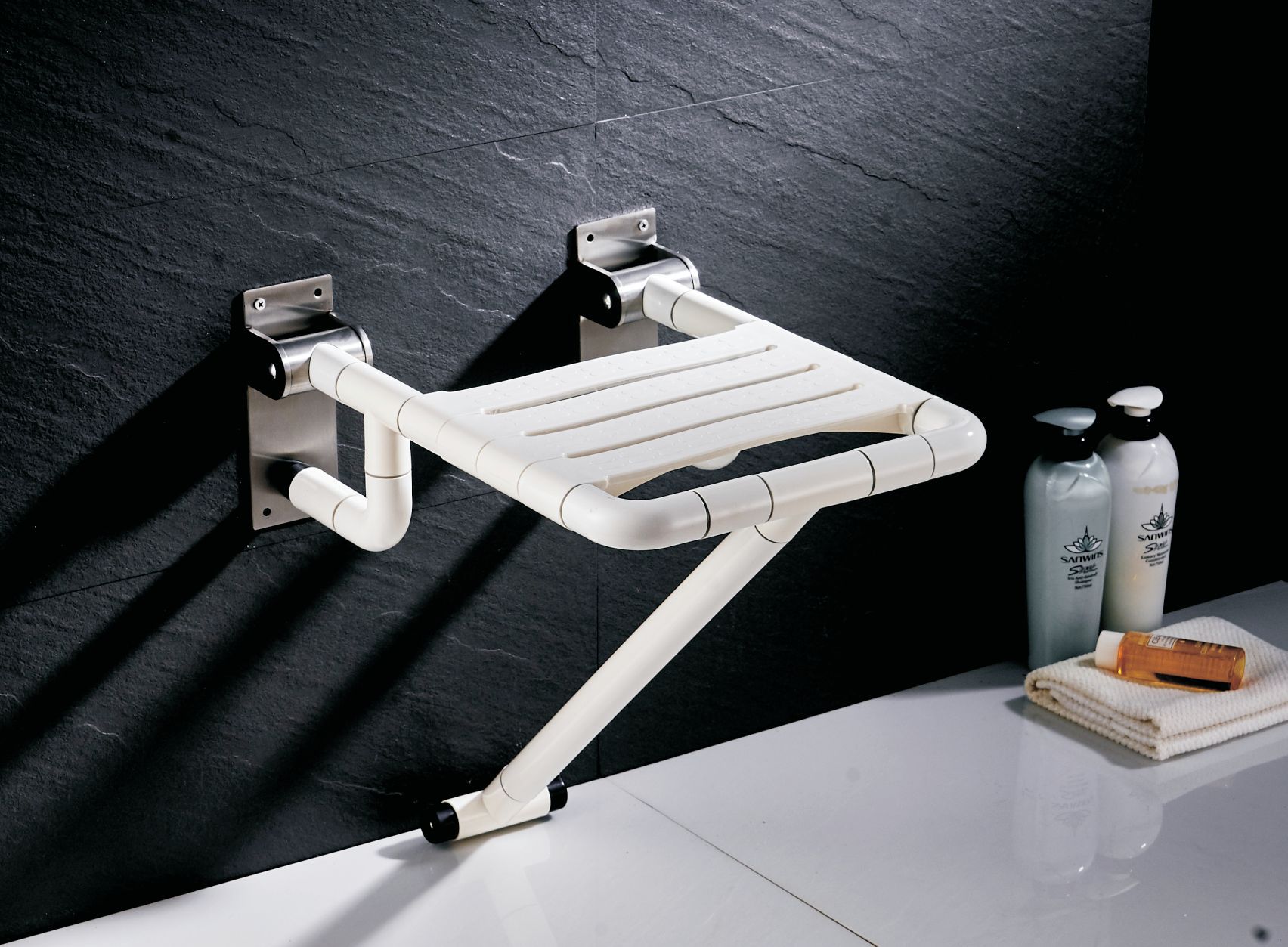 浴室折叠凳墙壁淋浴座椅卫生间老人安全壁椅残疾人无障碍洗澡凳子