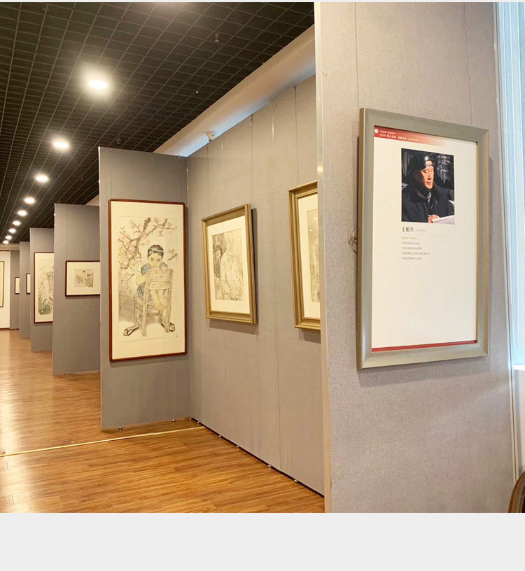 书画展板艺术画展校园文化宣传临时隔断亚麻布面写真移动无缝板墙