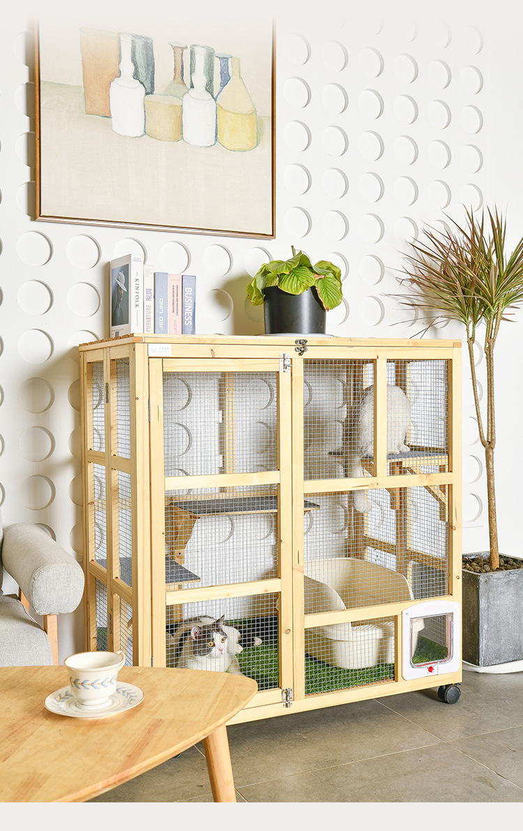 猫笼木质宠物笼子繁殖猫舍三层超大自由空间猫别墅家用实木