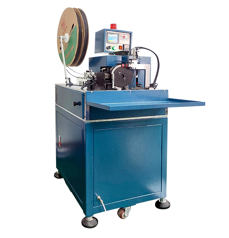 半自动穿热缩管机线材穿套管收缩机自动送料裁断套管机烘烤缩管机
