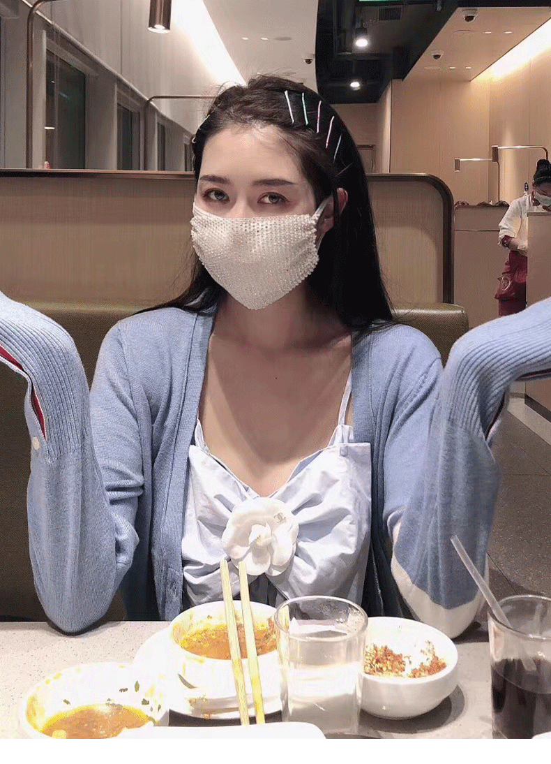 带钻口罩女夏满钻时尚网红抖音同款镶钻装饰个性水钻钻石女神面罩