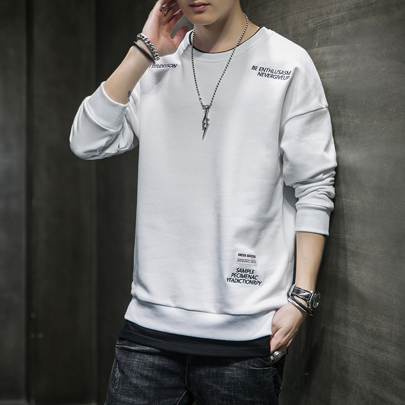2023 Spring and Autumn New Sweaters Menswear Trendy Men Long-Sleeved T-shirt Loose All-Match Casual round Neck Pullover Korean Style