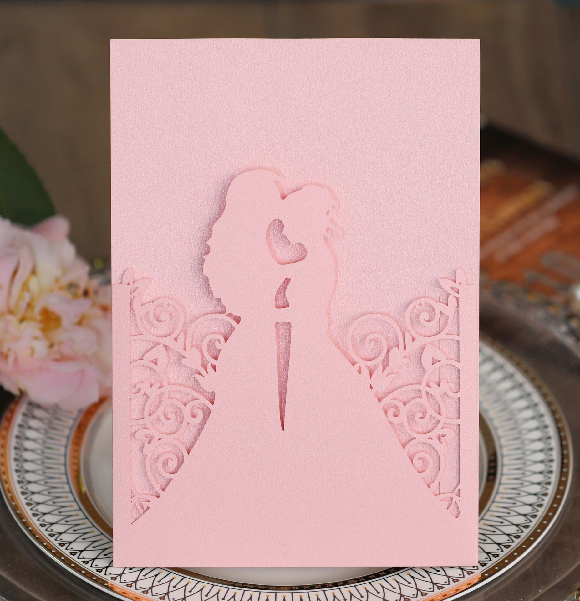 深兰色双性恋情人节 同性恋请柬结婚贺卡婚礼邀请函 两个女孩批发