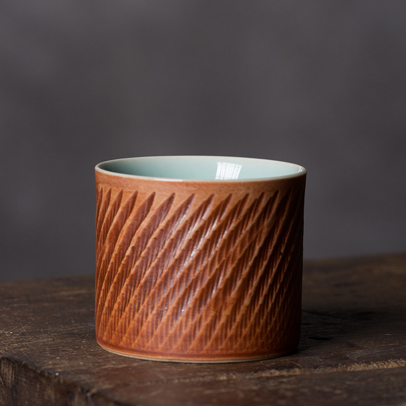 龙泉青瓷 陶瓷手工跳刀主人杯功夫品茗杯单杯中式艺术茶杯 可定制