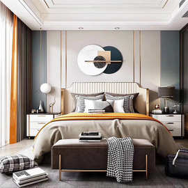 背景墙半圆弧形硬包卧室床头背景墙现代简约轻奢皮料布料软包硬包