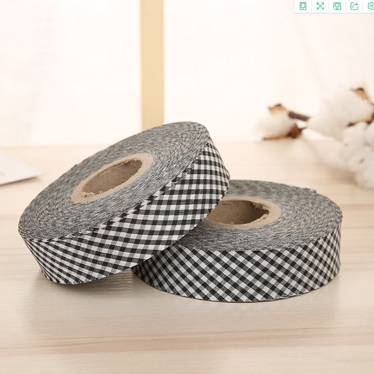 3cm黑白大小方格子布斜纹包边布条 批发精美床上用品窗帘定制定做