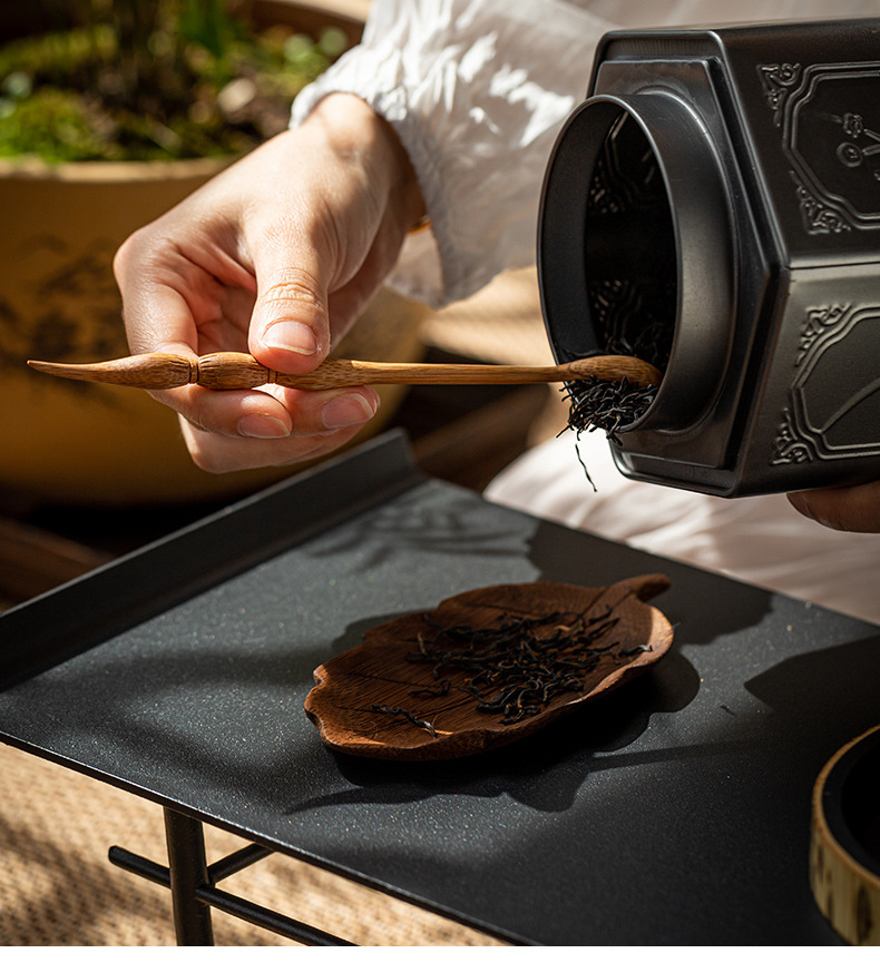 茶则 竹 手工 树叶分茶勺取茶叶勺子茶匙茶铲子赏茶荷 茶杯垫杯托