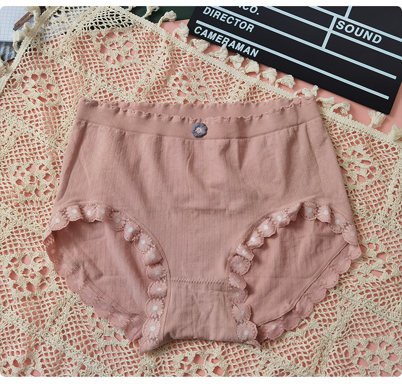 加肥加大码氧气花朵无缝内裤 4条盒装女士石墨烯裆短裤 舒适高弹