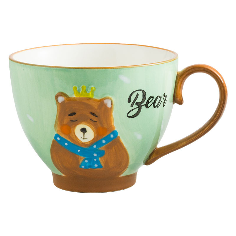 INS Cute Cartoon Creativity Water Cup Girl Heart Student Online Red Ceramic Cup Household Mug Oat Cup Cute