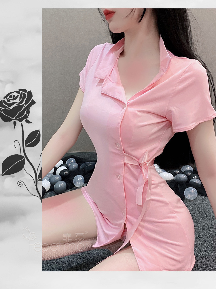 霏慕品牌情趣内衣制服诱惑齐臀束身绑带可爱角色性感护士套装7027