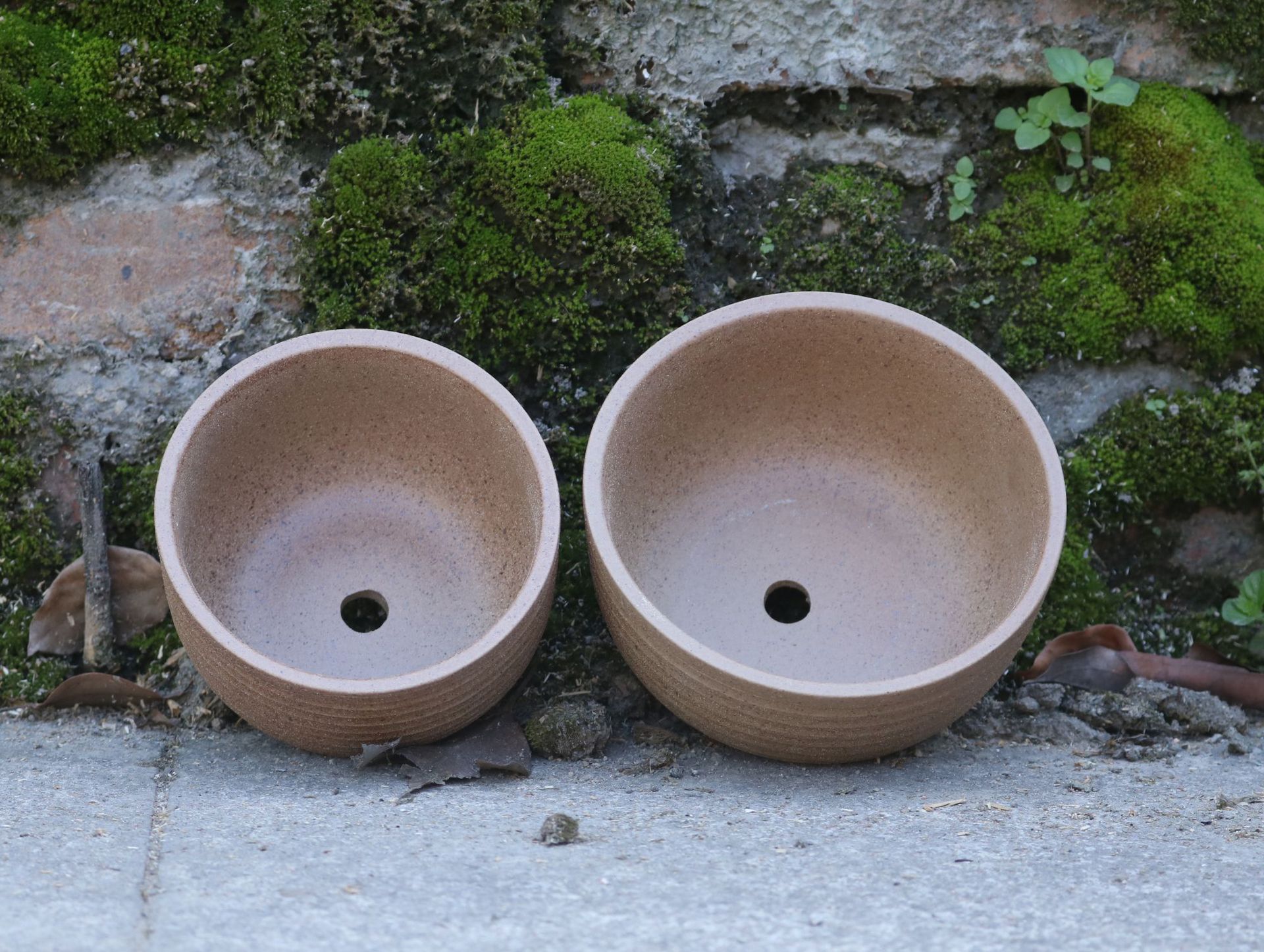 多肉植物花盆批发陶瓷粗陶素陶复古古朴控螺纹纹理zakka简约圆形