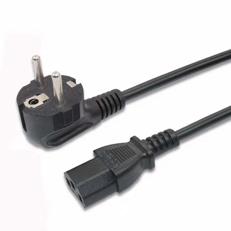 供应三芯欧规电源线 欧洲d03弯头插 欧标三插线带品字尾插头