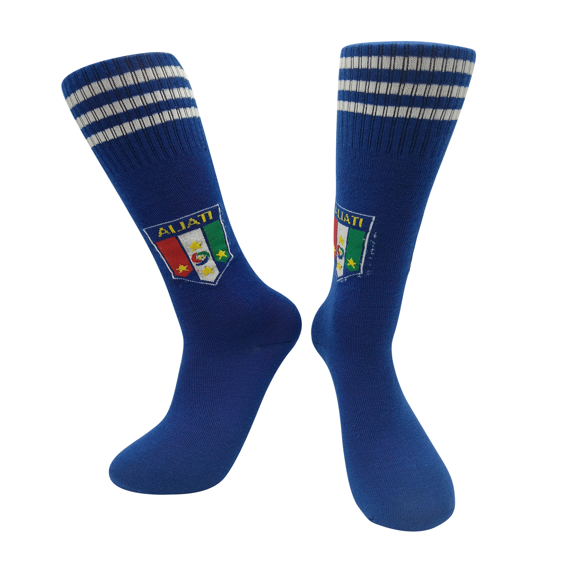 平针儿童长筒足球袜 防滑吸汗条纹国家队俱乐部球袜