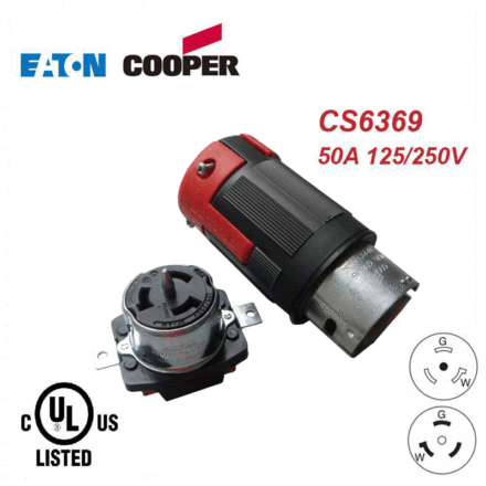 现货供应EATON/COOPER美国50A大电流美式防脱插头插座