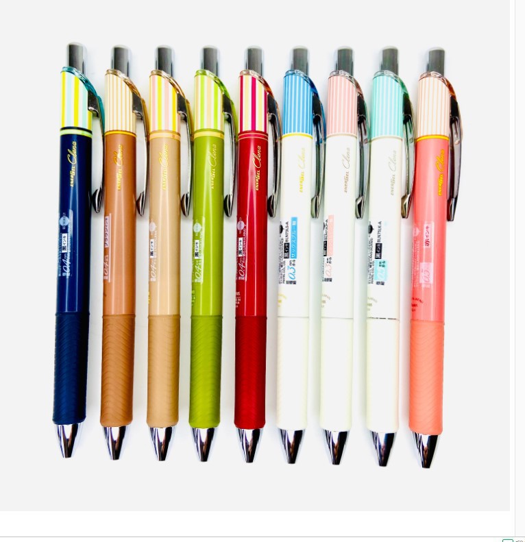 日本派通限定版中性笔套装pentel速干水笔bln75黑色签字笔0.5mm