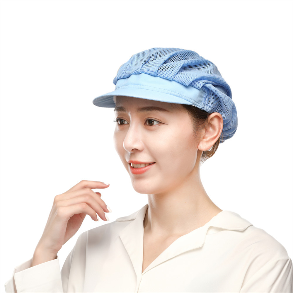 工厂车间工作帽防尘透气防掉发女工帽食品厂厨房餐厅帽子韩版