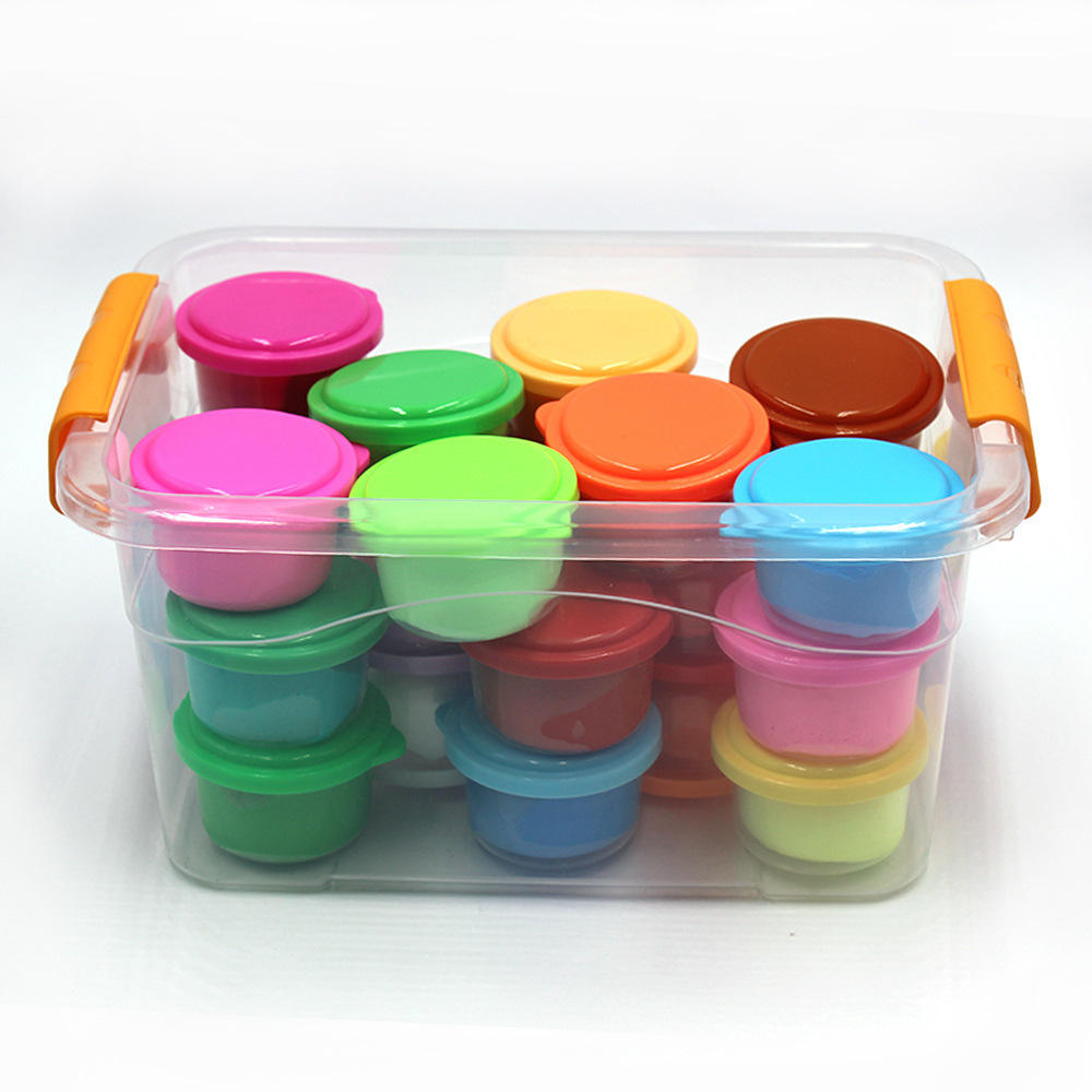 轻粘土批发多色收纳盒装 彩泥 橡皮泥12色 24色3d玩具套装