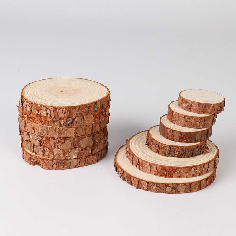 圆木片圣诞节挂件纯手工创意挂件diy木质工艺品 抛光木片家居装饰