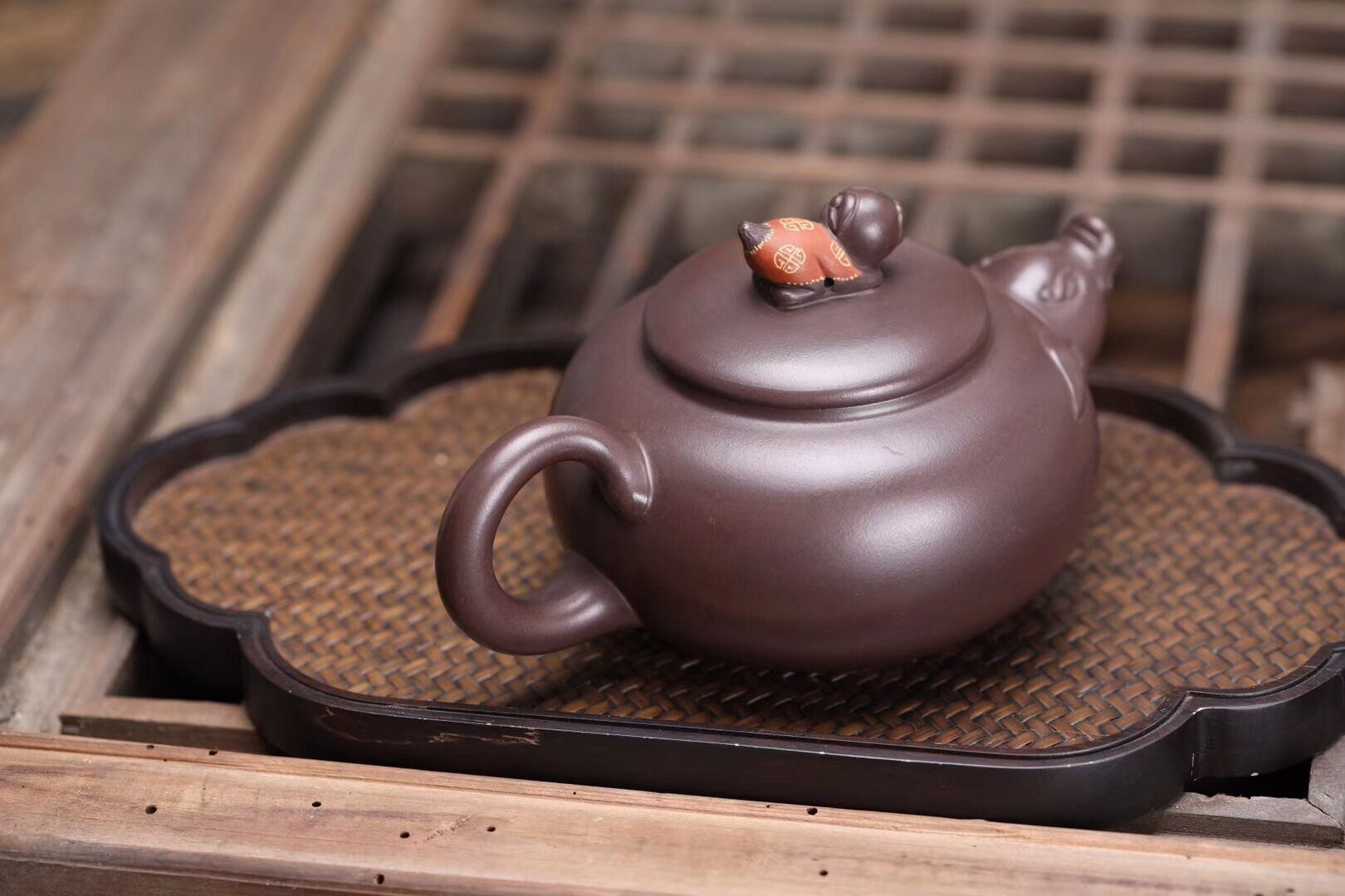 宜兴紫砂壶茶具茶道名家正品纯手工精品原矿优质老紫泥福猪壶特价