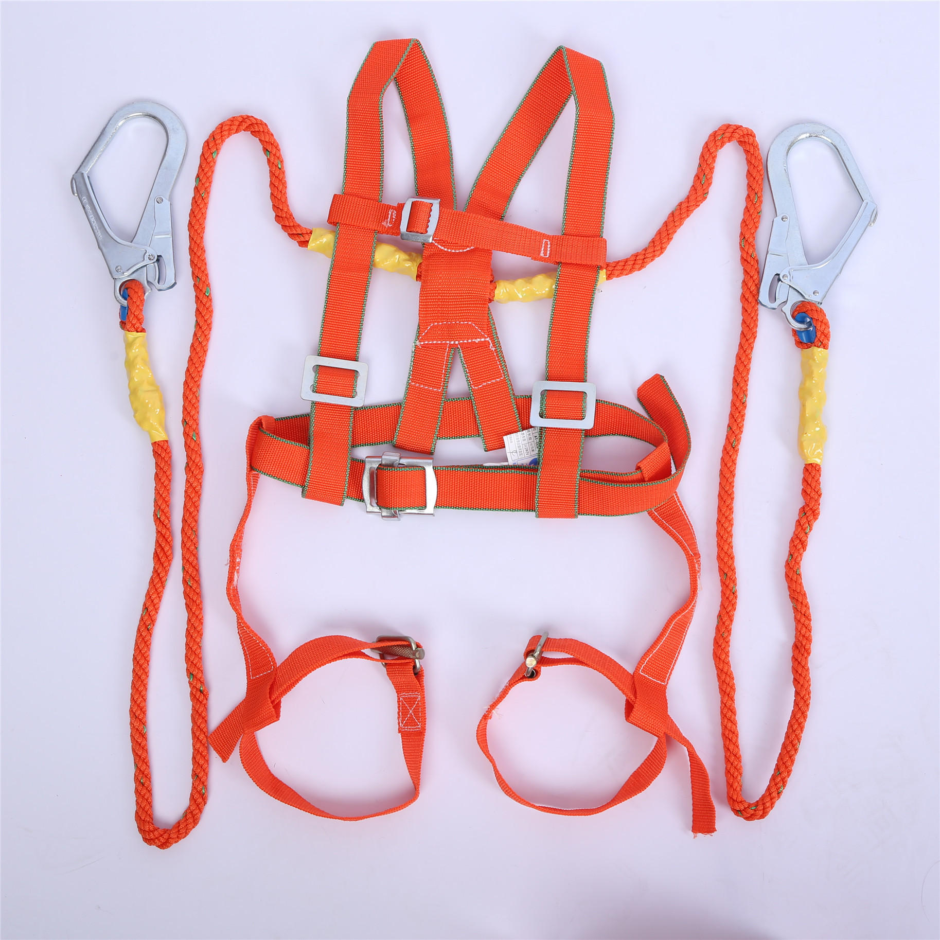 五点双大钩高空安全带 双绳双钩全身带绑腿 防坠落电力施工安全带