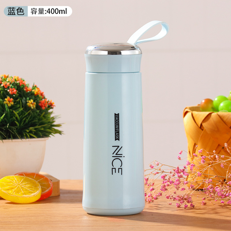 Ness Cup 400ml Handle Double Glass Water Cup Portable Student Outdoor Advertising Gift Cup Sealed Business Cup