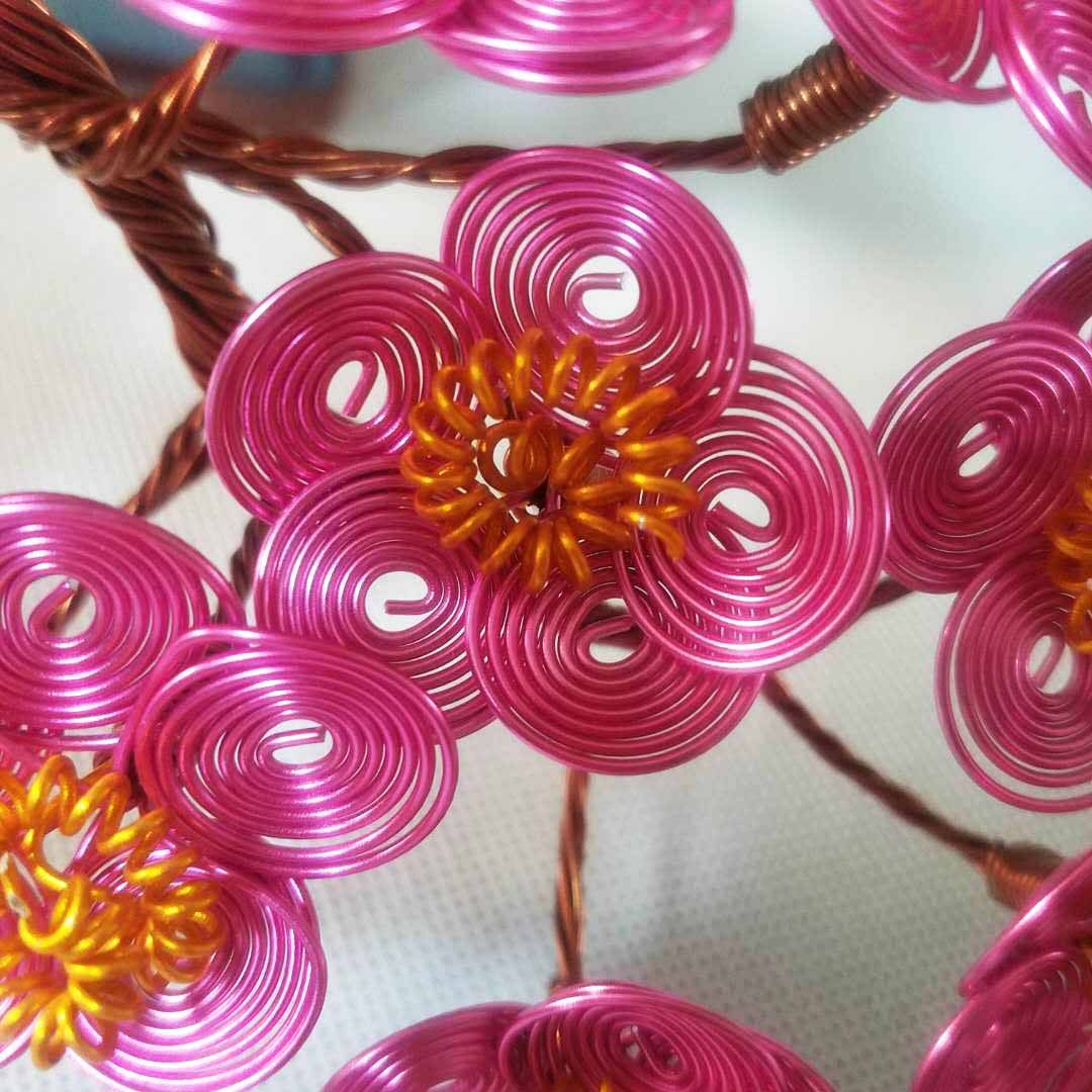 (梅花盆景)手工挂饰 diy挂件 彩色铝丝铁丝工艺 创意礼物 摆设