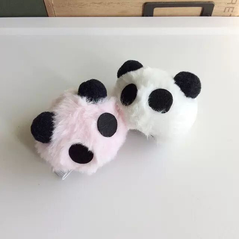Panda Headband Plush Panda Barrettes Cartoon Cute Headwear for Face Wash Panda Base Same Three-Dimensional Souvenir