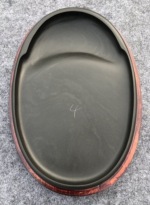 精品歙砚台天然原石材料鱼子纹端砚文房四宝10英寸腰圆素砚婺源砚