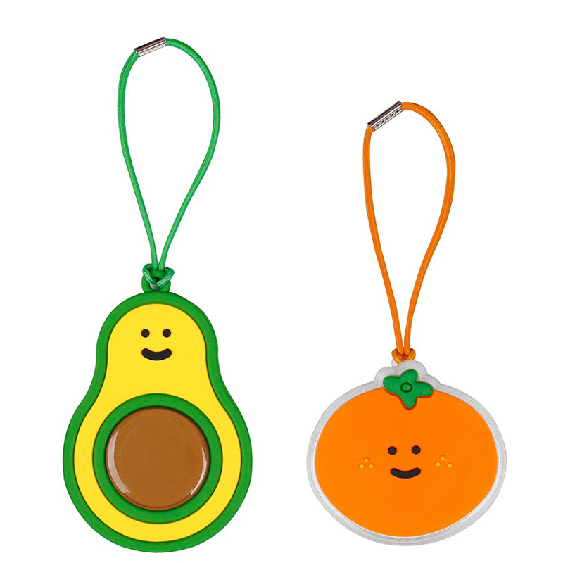 Pvc Soft Rubber Avocado Luggage Tag Schoolbag Creative Fruit Pendant Printed Logo Suitcase Orange Tag