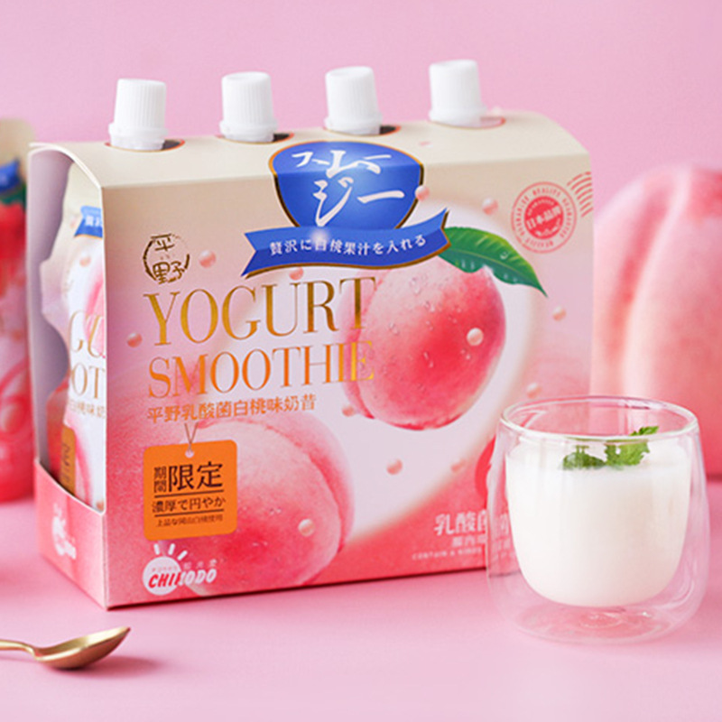 知光堂 平野乳酸菌白桃味可吸奶昔酸奶果冻布丁网红小零食4枚480g