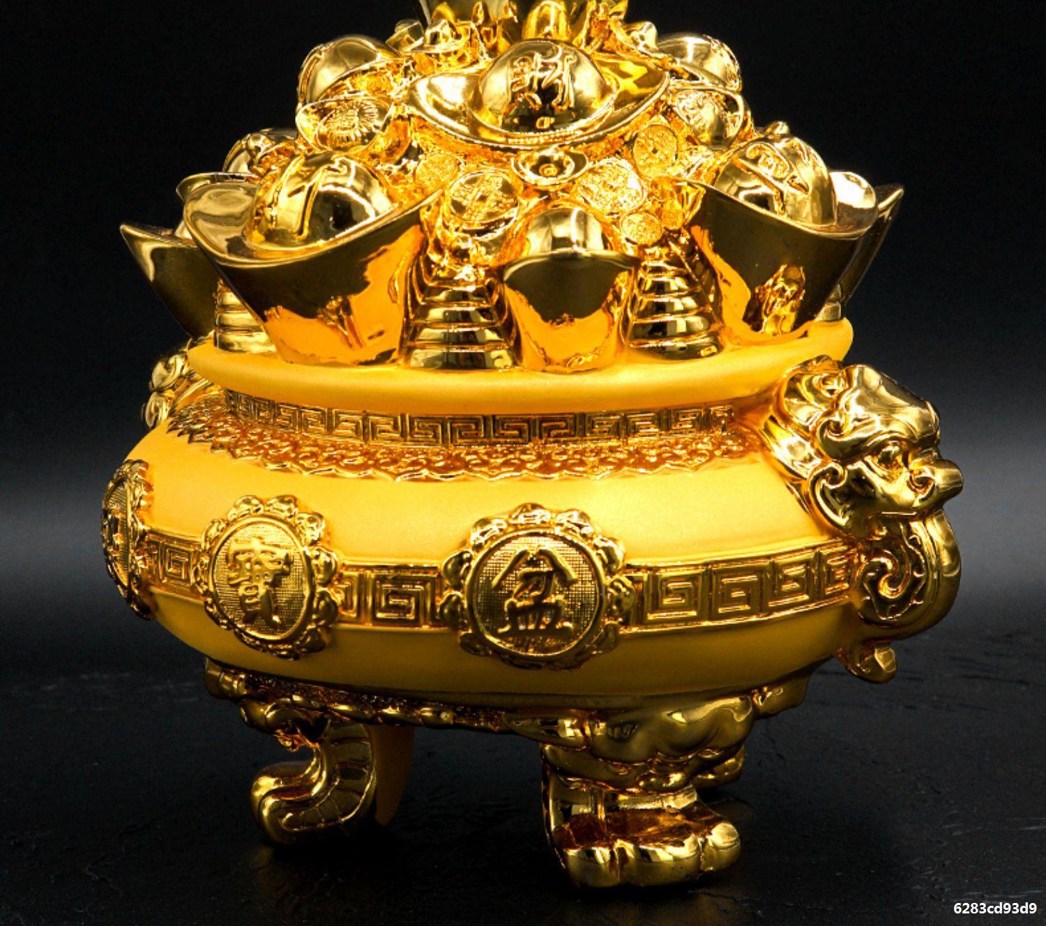 开光招财聚宝盆摆件客厅办公室风水金元宝公司店铺开业礼品礼物