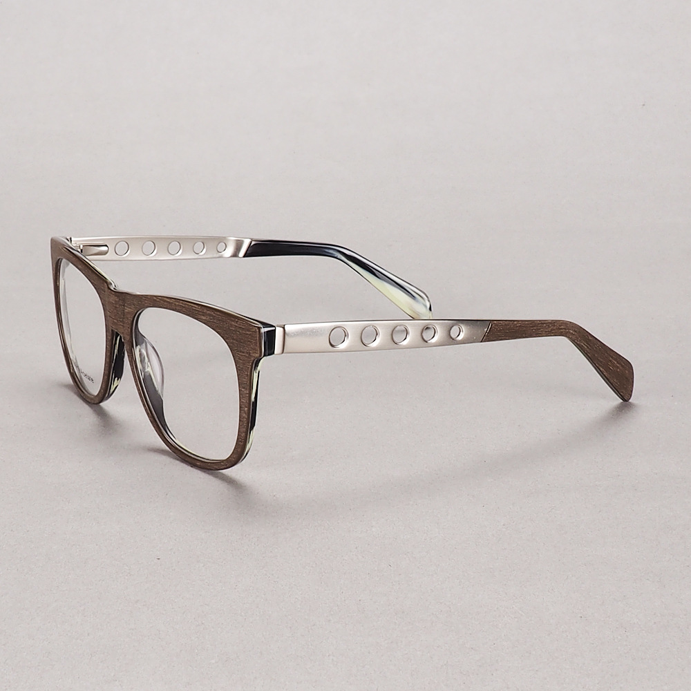 厂家直销醋酸纤维大框仿木潮木质复古板材眼镜框木纹眼镜架配近视