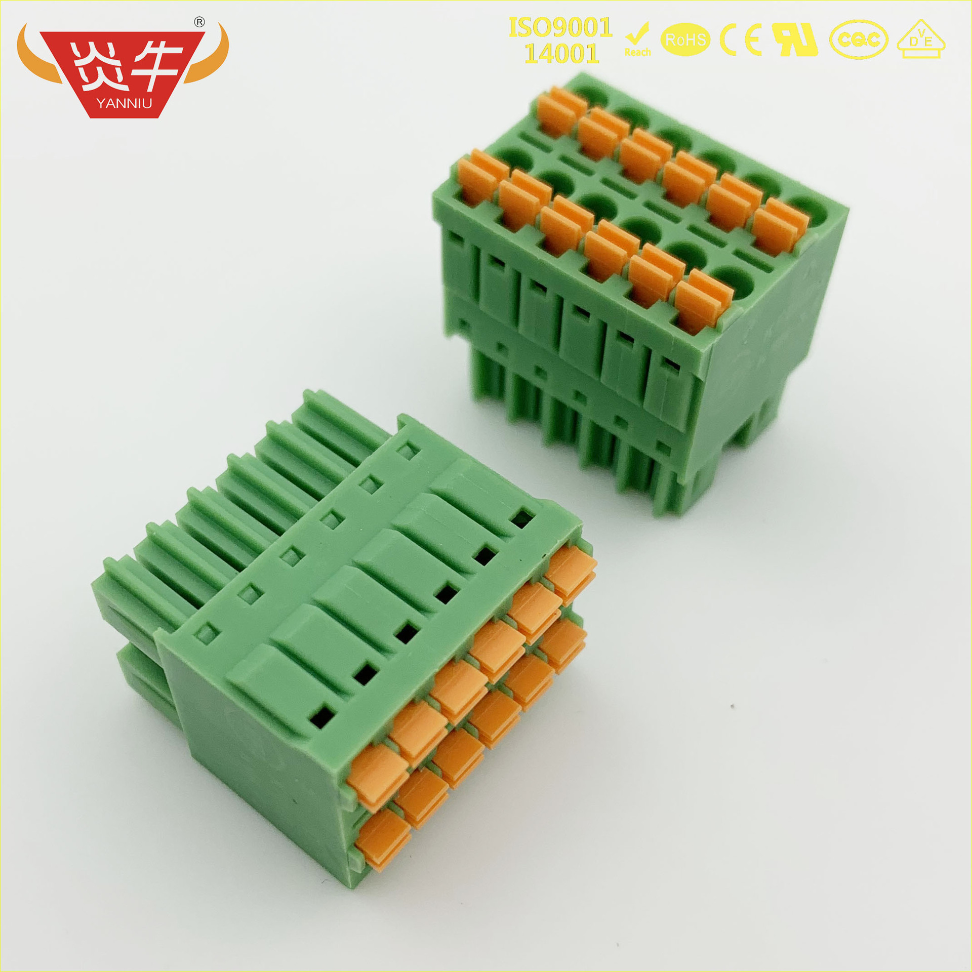 双层插拔式pcb接线端子排15edgknhkf2edgknh35mmfmcd15st