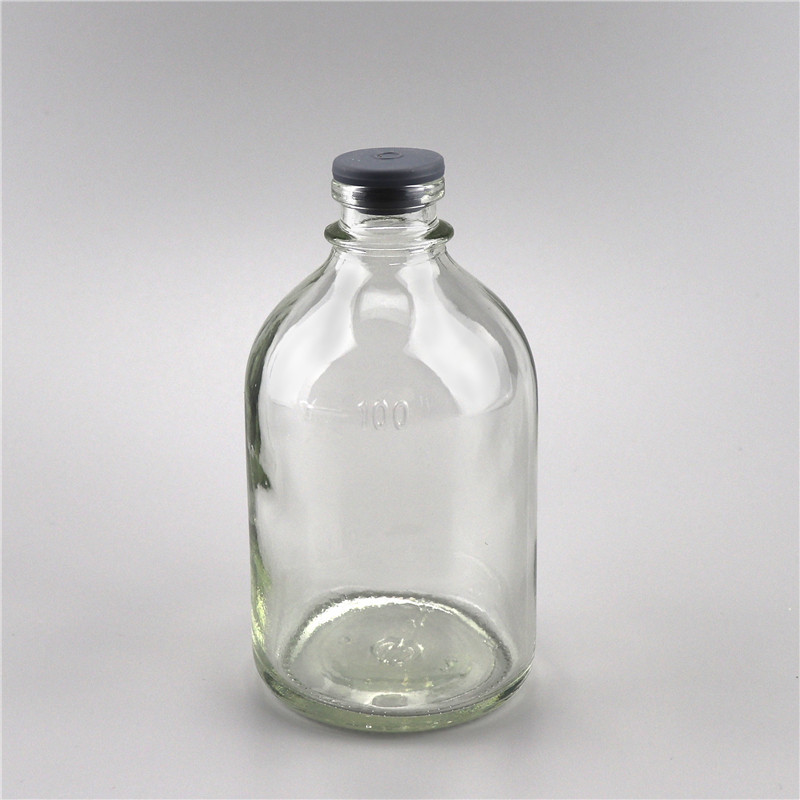 100ml透明模制瓶 双边输液瓶 20口玻璃瓶吊瓶厂家直销