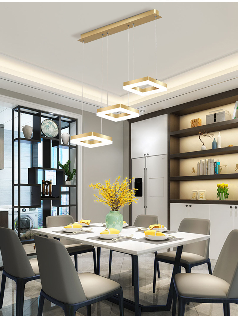 led餐厅灯饭厅吊灯三头现代简约吊灯吧台灯创意个性北欧楼梯灯具