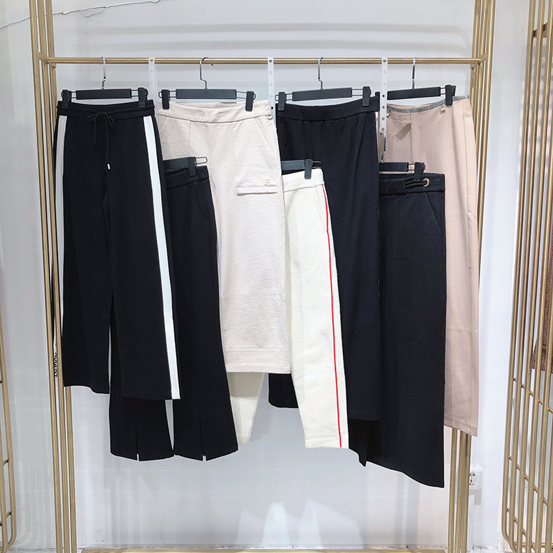 品牌折扣女装万之冠棉麻女裤20秋冬装四季青直播货源剪标库存清仓