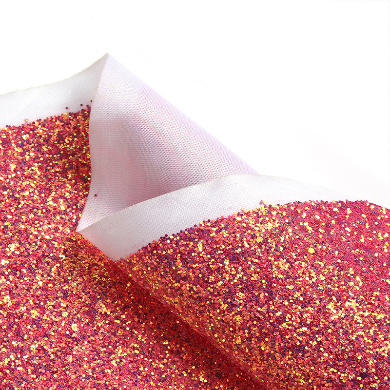 In Stock Wholesale Elastic Golden Film GREAT Glitter Glittering Powder Sequins Glitter Cloth PU Leather Bags Ornament Fabric