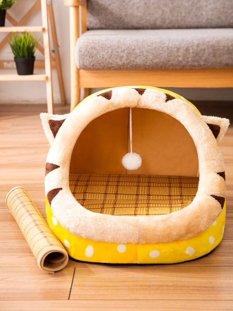 猫窝卡通动物窝狗窝半封闭式宠物秋冬季狗屋可拆洗猫咪宠物用品