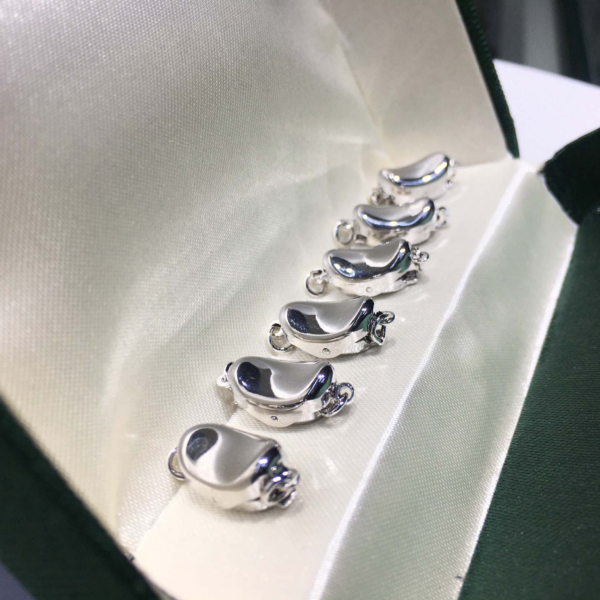 diy925铜镀银元宝项链扣豆豆扣妈妈扣 小款手链扣插棒扣厂家直销