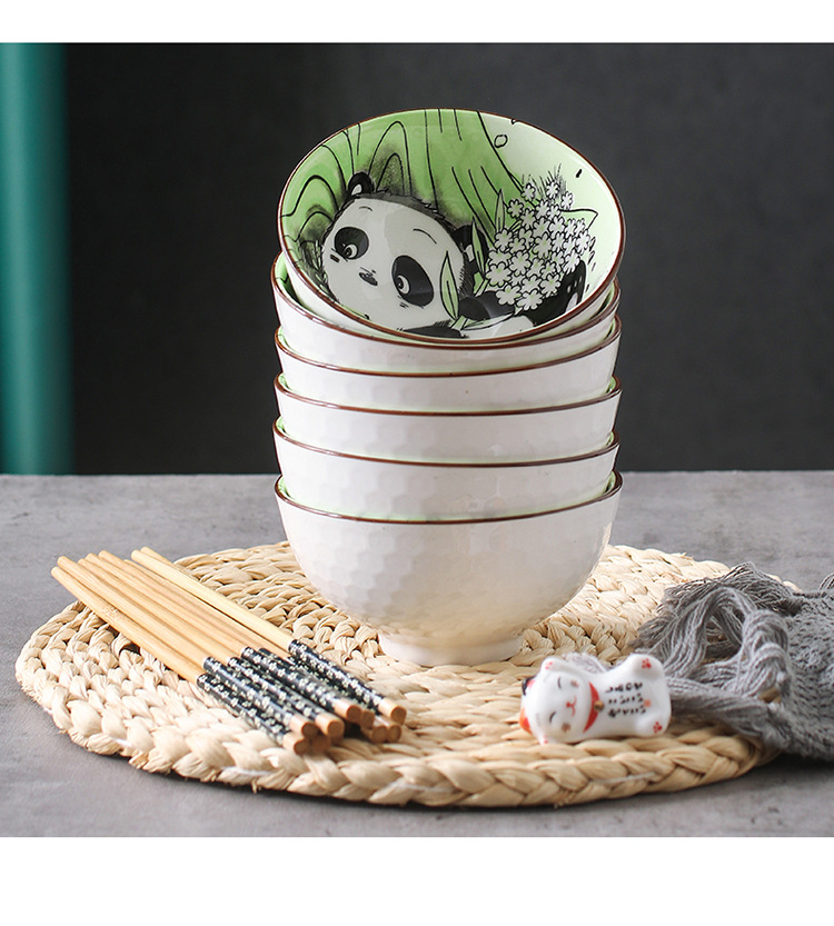 创意礼品熊猫碗筷套装陶瓷餐具礼盒开业送礼活动促销婚庆回礼定制