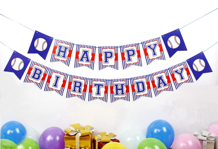 Amazon Happy Birthday Baseball Birthday Party Hanging Flag Sports Theme Party Birthday Banners