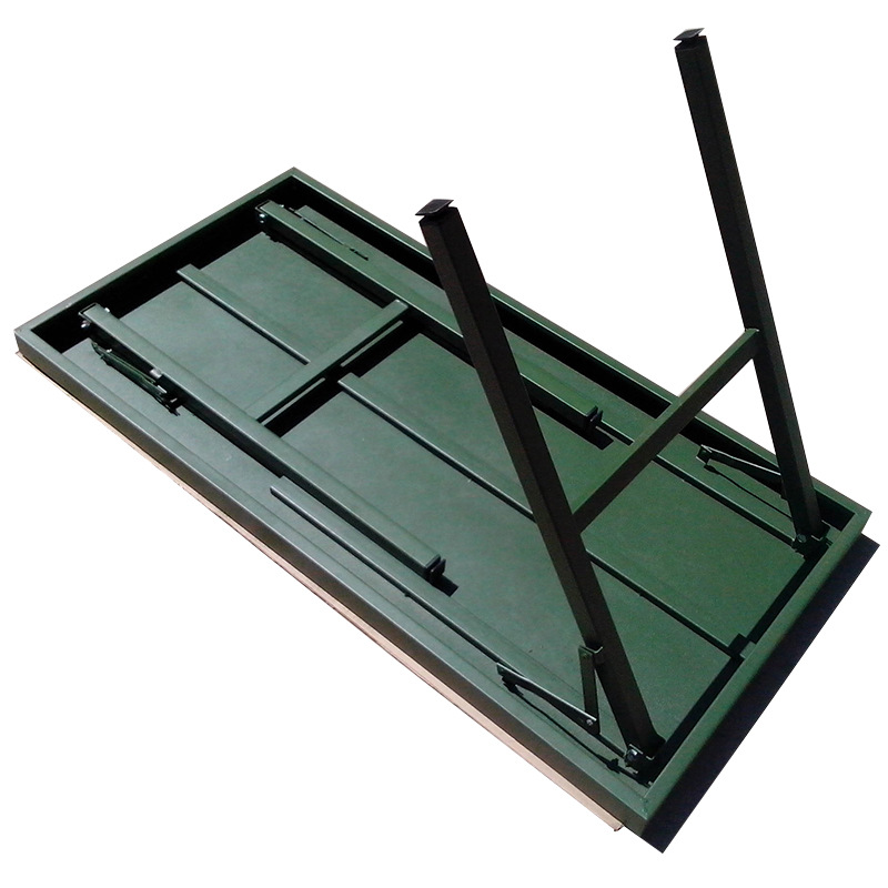 2*1m野战会议桌野战折叠钢桌 军绿色多功能折叠桌 野战折叠桌