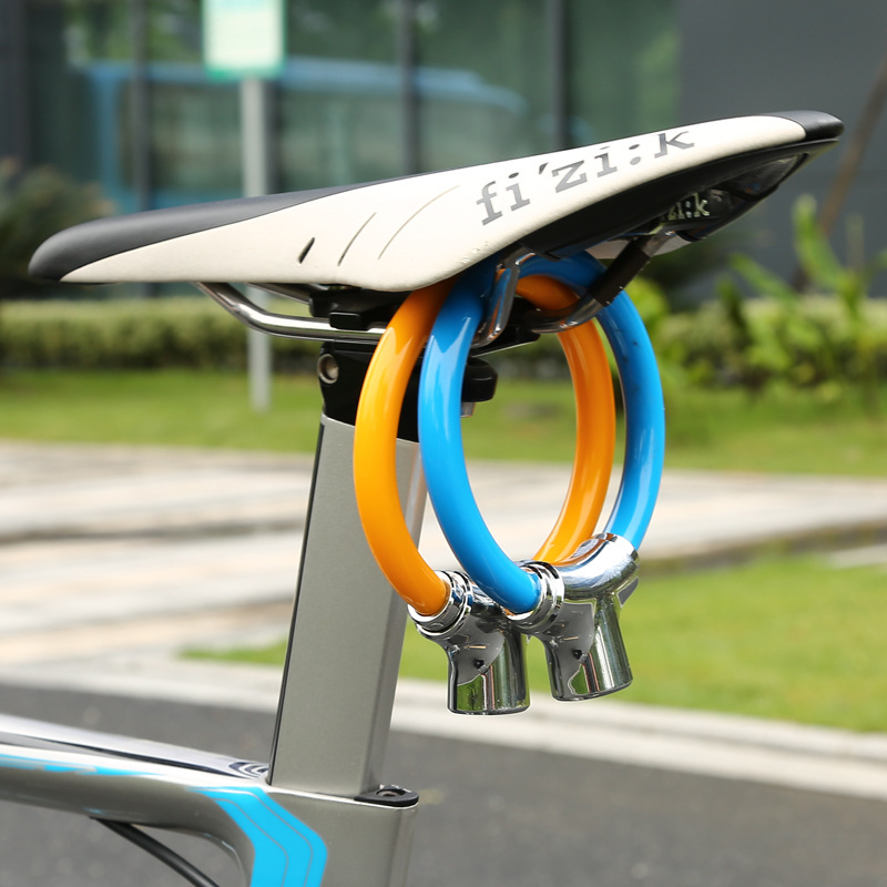 自行车锁圈锁电动电瓶车防盗钢缆锁山地车便携环形锁骑行环型车锁