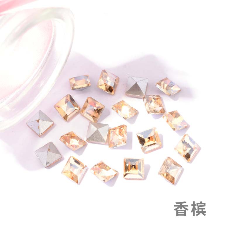 Crystal Square Pointed Bottom Fancy Shape Rhinestone Mobile Phone DIY Material Super Flash Stick-on Crystals Mobile Phone Ornament Clothing Accessories