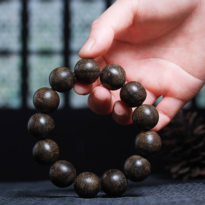 沉水老料越南富森土沉香佛香手串18mm高油脂礼佛念珠手链文玩批发
