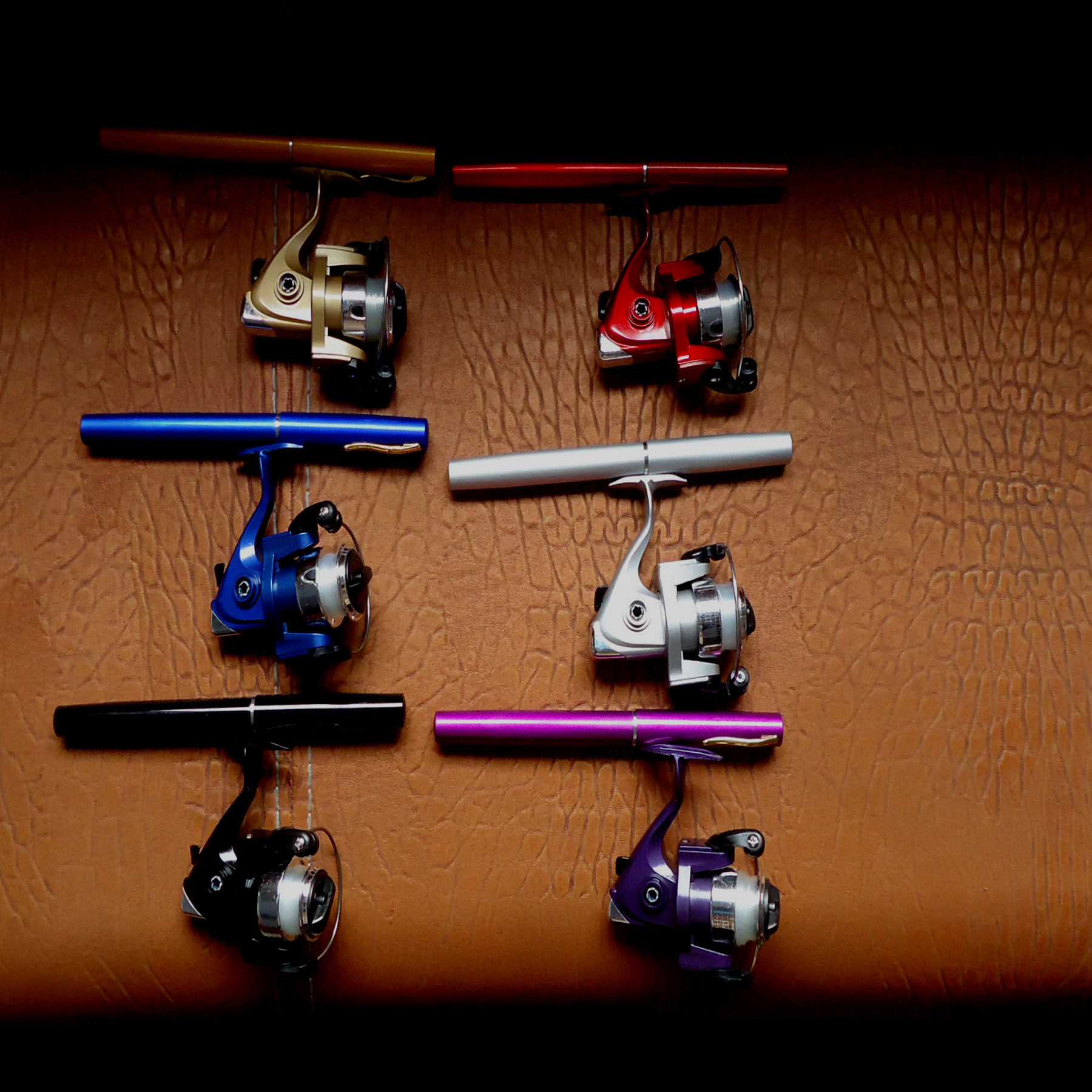 亿隆泰1m钢笔践亚钓鱼竿 袖珍纺车渔轮 伸缩超短钓竿penfish rod